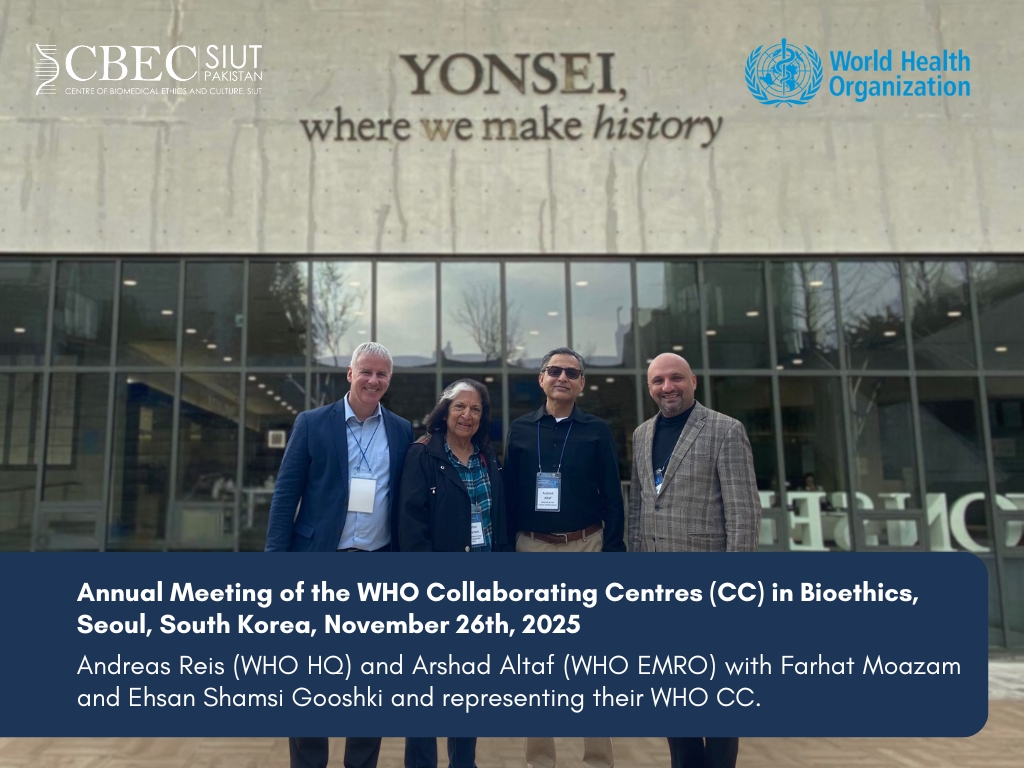 Centre of Biomedical Ethics and Culture, SIUT tweet media