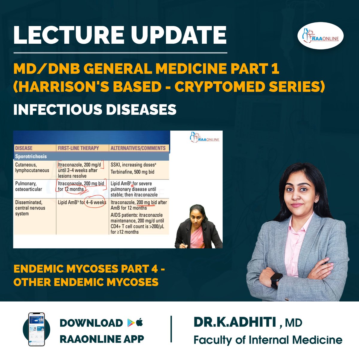 Raaonline's tweet image. Lecture Update in General Medicine - Endemic Mycoses Part 4 - Other Endemic Mycoses by Dr. K. Adhiti on RAAONLINE App.
Android: play.google.com/store/apps/det…
IOS: apps.apple.com/in/app/raaonli…
Contact: +91-9994994266
#raaonline #freelecture #rapidrevision #lectureupdate #endemicmycoses