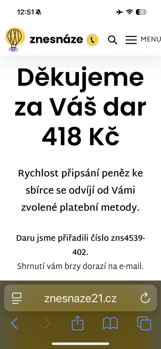 Poslední tisíce schází tak vykopávám. Dnes to dotáhneme do konce. 
Děkuji vám všem co pomáháte 

znesnaze21.cz/sbirka/nejnutn…