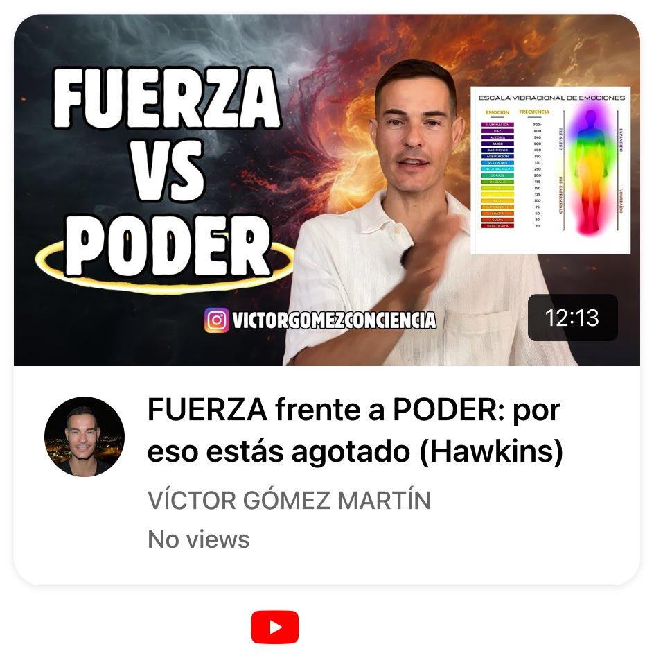 Vicmel25's tweet image. PODER frente a FUERZA. Por esto estás agotado 
youtu.be/7xotgl8SqGo?si…
#poder #fuerza #conciencia #Hawkins