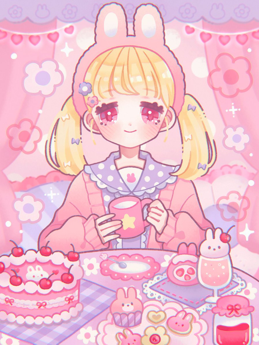 💜🎀🐰
#イラスト
#illustration