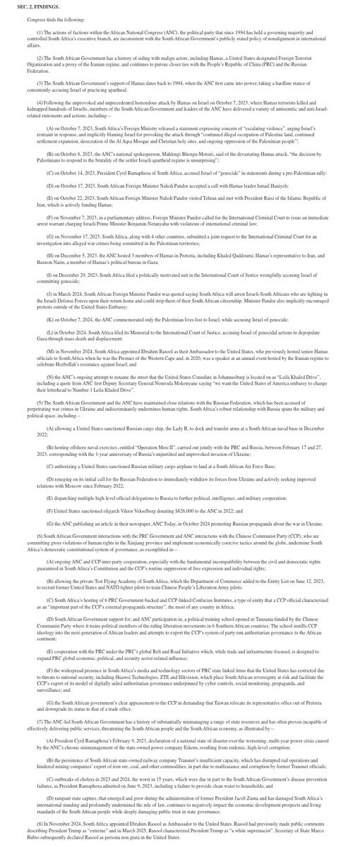 To every single person who is blaming random South Africans for the decision of the United States, please go and read the bill by Senator Kennedy to find out why they are doing this. 

It has nothing to do with Afriforum/Solidarity but everything to do with the ANC's behaviour.
