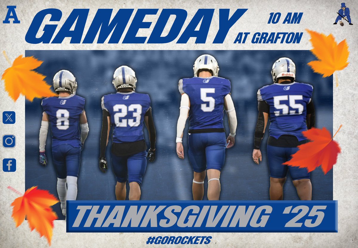 AuburnRocketsFB's tweet image. 𝑮𝑨𝑴𝑬𝑫𝑨𝒀 🚀🦃

🆚 Grafton
📍Grafton High Field 
🕖 10:00 AM
👔 White on Grey

@tgsports 

#LetsGoRockets