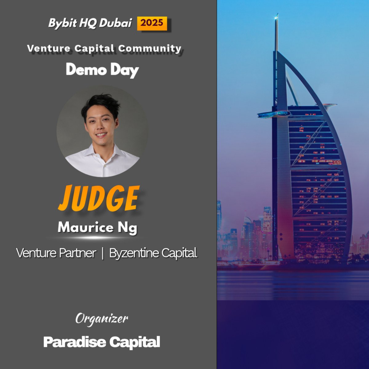 🔊 We are thrilled to announce <a href="/MeetMaurice/">Monkey D. Maurice</a>  Venture Partner at Byzentine Capital as jury member of our upcoming VCC Demo Day (Dubai December Edition). 

Maurice is Venture Partner at Byzentine Capital and the former Chief Investment Officer (CIO) of Gate Labs that has over 3,800