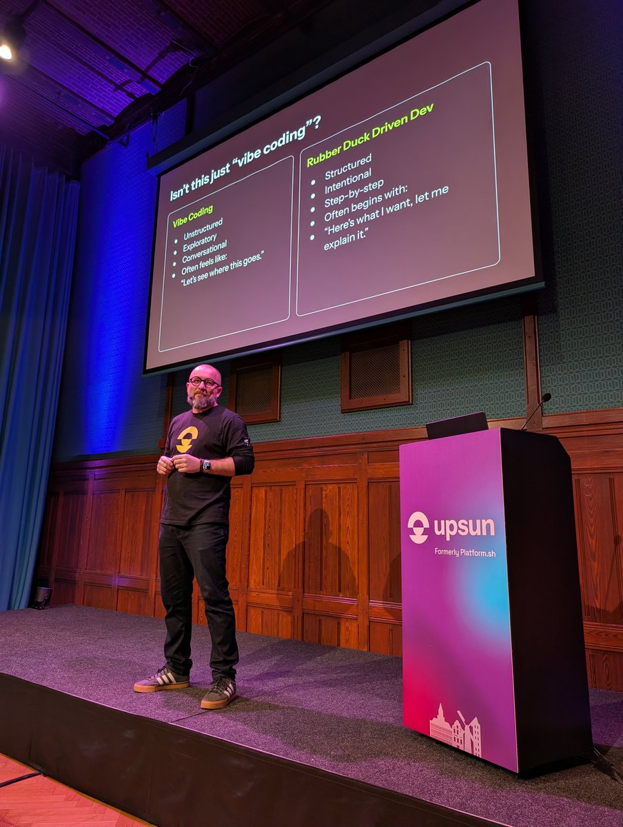 GromNaN's tweet image. Forget about Vibe Coding, start Rubber Duck Driven Development with @gregqualls #SymfonyCon