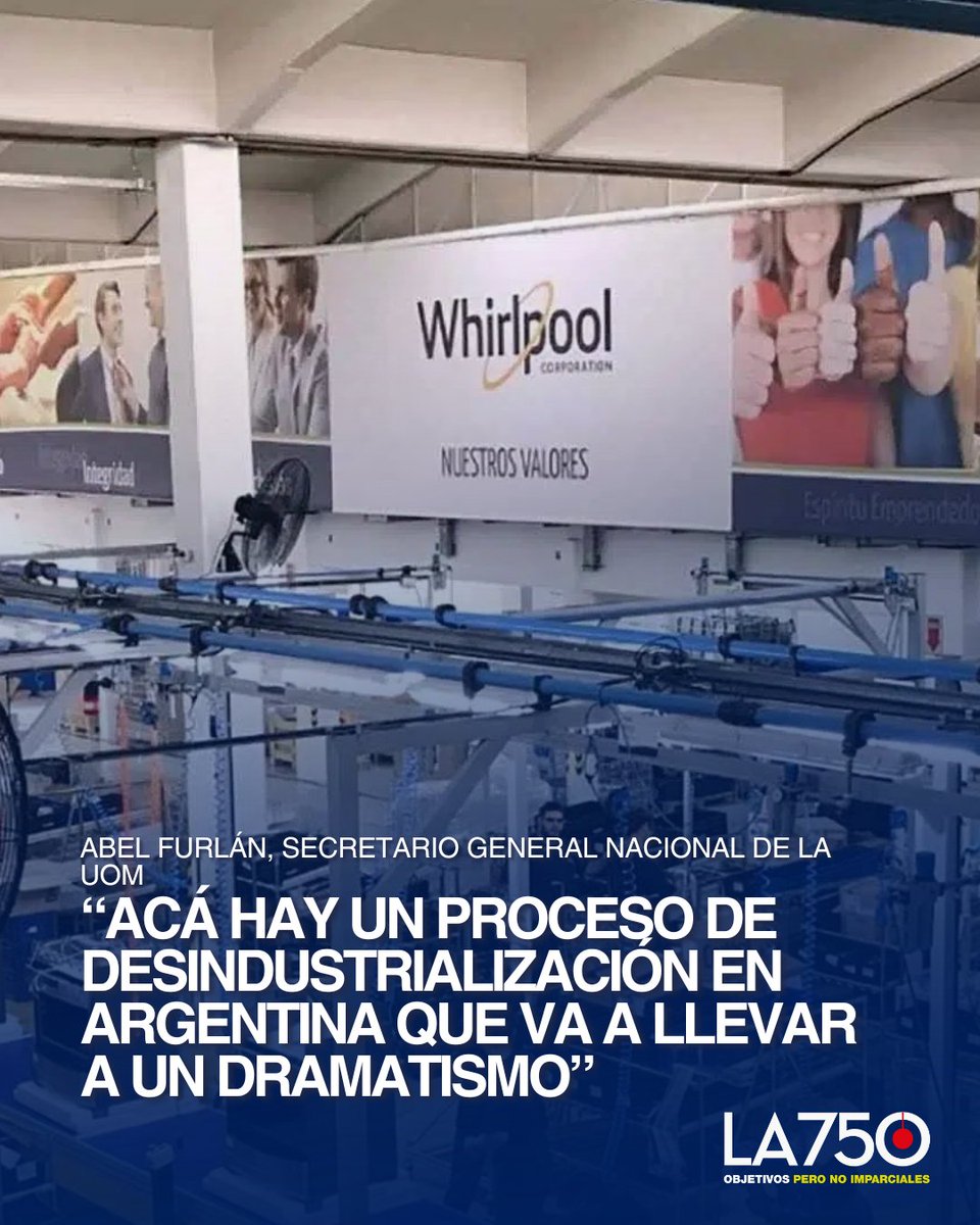 VHMok's tweet image. 🏭 LA UOM SOLICITA LA REUBICACIÓN DE LOS TRABAJADORES DESPEDIDOS DE WHIRLPOOL

👉 Tras el sorpresivo cierre de la planta de Whirlpool en Pilar, los delegados de la Unión Obrera Metalúrgica (UOM) se reunieron con dirigentes del sector y reclamaron que la empresa reasigne a parte…