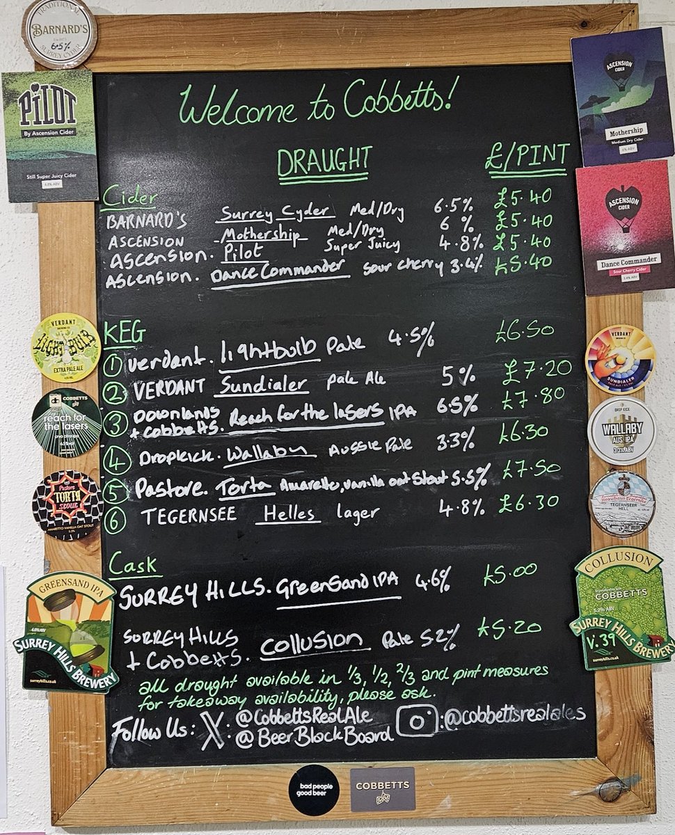 Cobbetts Beer Board tweet media