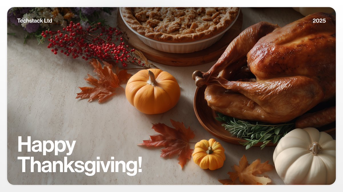 techstack_io's tweet image. Warm wishes for a joyful Thanksgiving from our team! 🍁🍂

Grateful for the connections, lessons, and laughter this year has brought. May your day overflow with love, joy, and heartwarming moments. Whether it&apos;s tech excitement or homemade delights, cherish these moments with your…