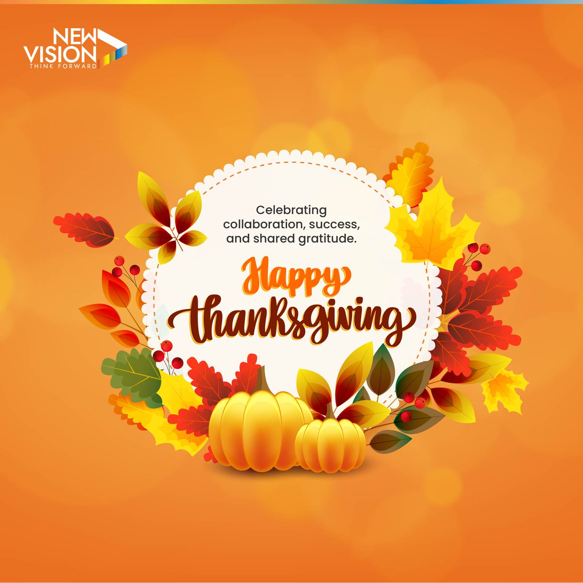 Happy Thanksgiving from NewVision Software! Grateful for our amazing partners &amp; customers—your trust and collaboration power our innovation and shared success.

Wishing you warmth, joy, and abundance this season!

#Thanksgiving #Gratitude #Partners #Customers #NewVisionSoftware