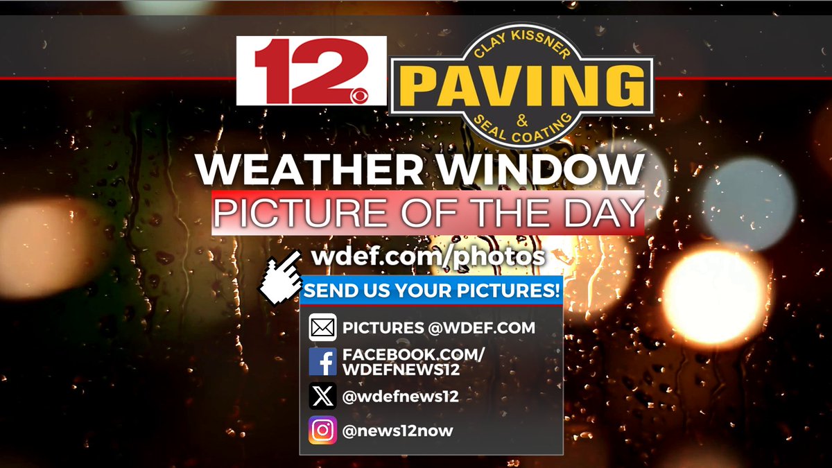 wdefnews12's tweet image. Got #weatherpix to share for the Clay Kissner Paving &amp;amp; Seal Coating #WeatherWindow? Email your snapshots to Pictures@WDEF.com or drop them to our social media pages, or go to wdef.com/photos