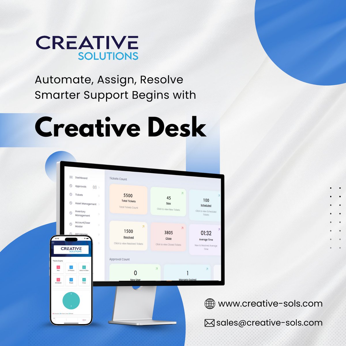 Creative_sols's tweet image. Automate, Assign, Resolve – Smarter Support Begins with Creative Desk.

#CreativeDesk #Helpdesk #SupportManagement #TicketingSystem #Automation #SmartSupport #CustomerSuccess #ITManagement #BusinessEfficiency #WorkflowAutomation #DigitalSolutions #TechForBusiness