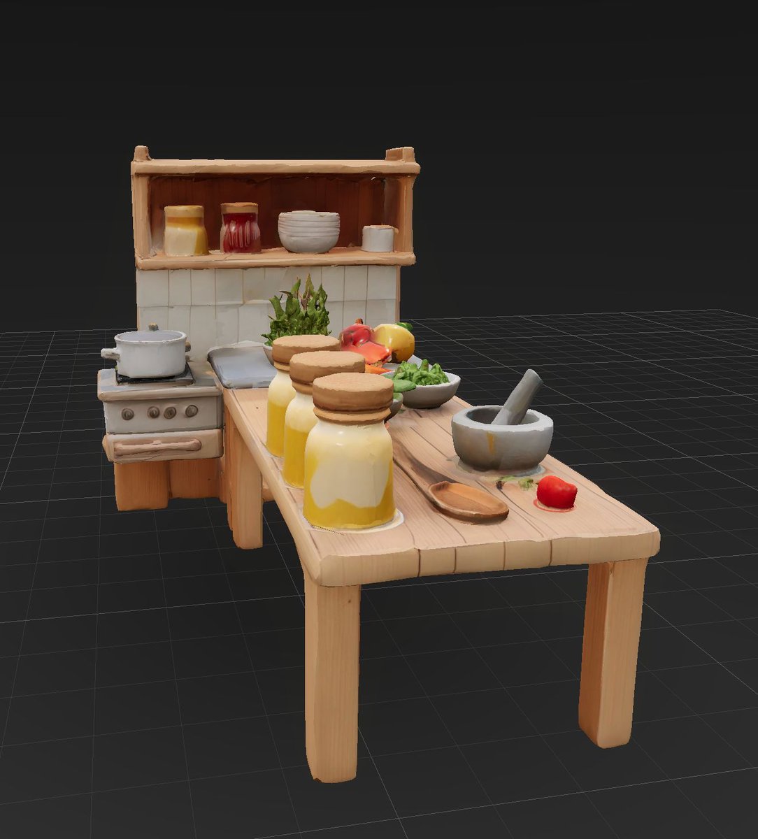 Yesterday's spice theme brought out some great work from the community.
Here is one of our favorites, a warm kitchen setup with spices and fresh ingredients ready to go.