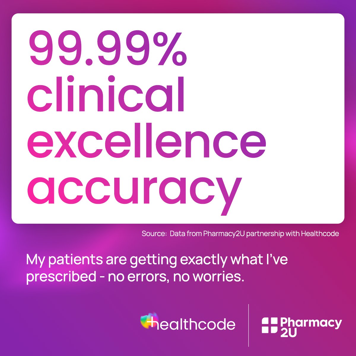 healthcodeltd's tweet image. ePrescribing is great. We make it free, safe, fast and seamless that’s even better healthcode.co.uk/epractice-pres…

Let’s talk about ePrescribing with peace of mind built in – a whopping 99.99% clinical accuracy built in -  so you get fewer errors, fewer risks and total confidence. Sound…