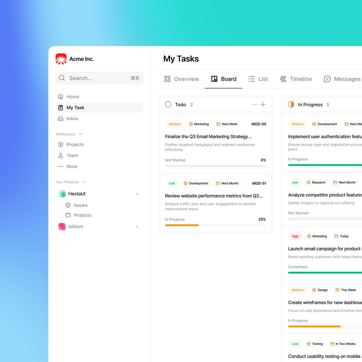 preetsuthar17's tweet image. Finished working on this project management dashboard.

what are your thoughts on it?