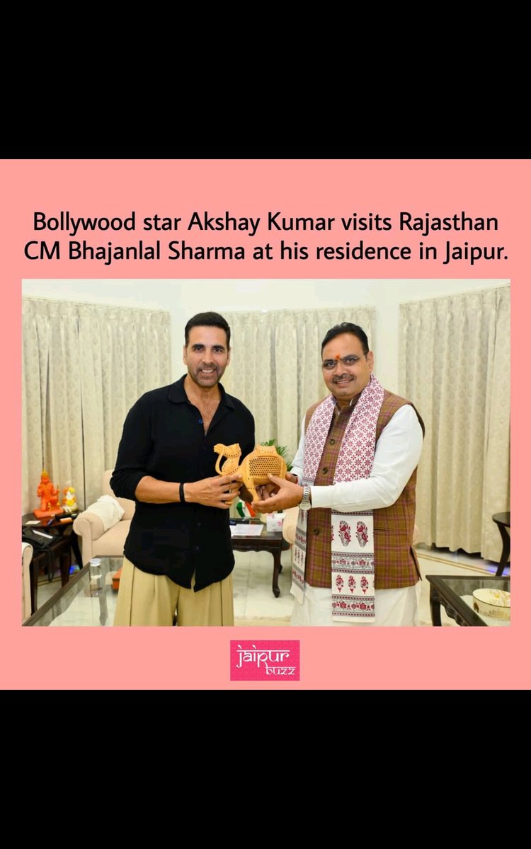 HimanshuGo93553's tweet image. Akki visits Rajasthan Cm Bhajanlal sharma at his residence in jaipur ❤️
Most Handsome actor ever Superstar Akshay Kumar ✨👑
#AkshayKumar𓃵 #akshaykumar