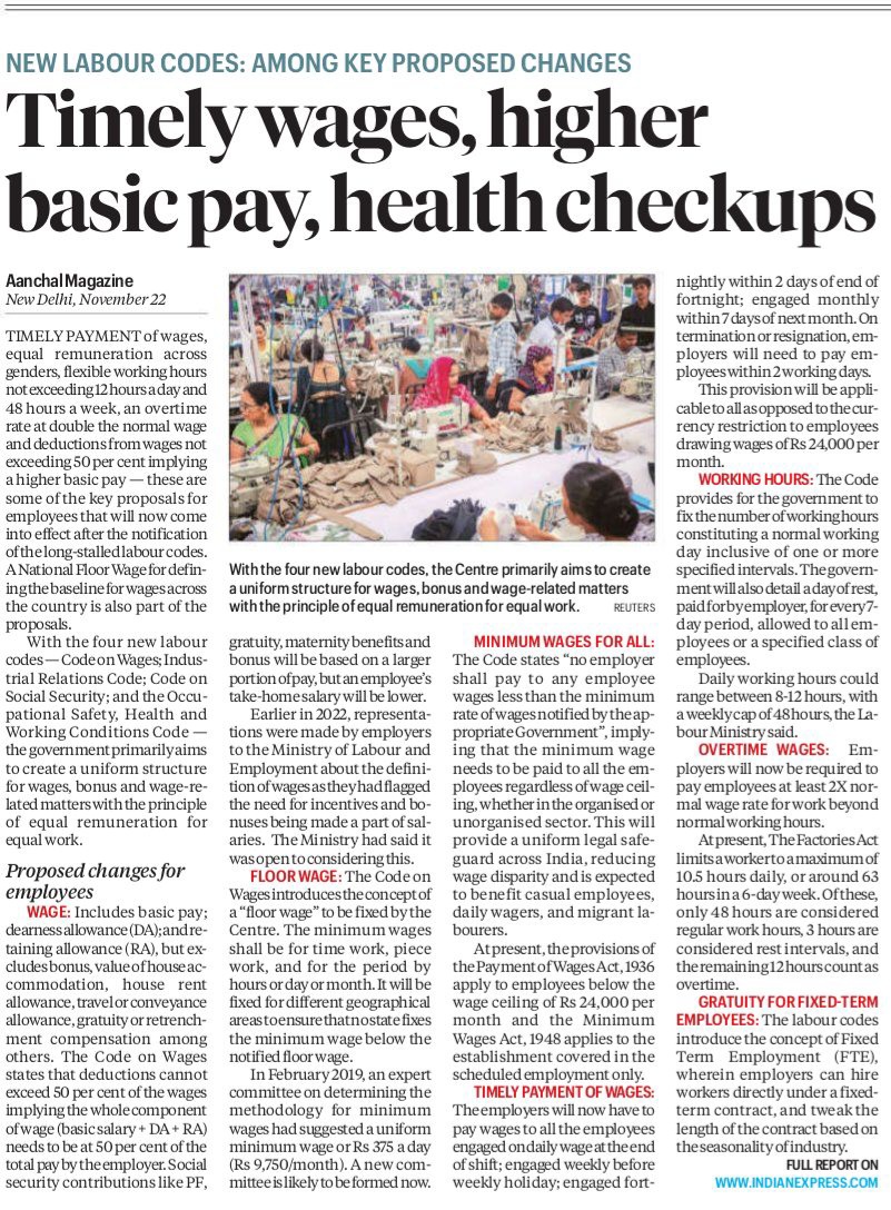 Sanju_Verma_'s tweet image. Labour Codes  = Floor Wages+ Timely Wages+ Minimum Wages+ Overtime Wages+ Gratuity+ a Lot More:):)

#Modinomics