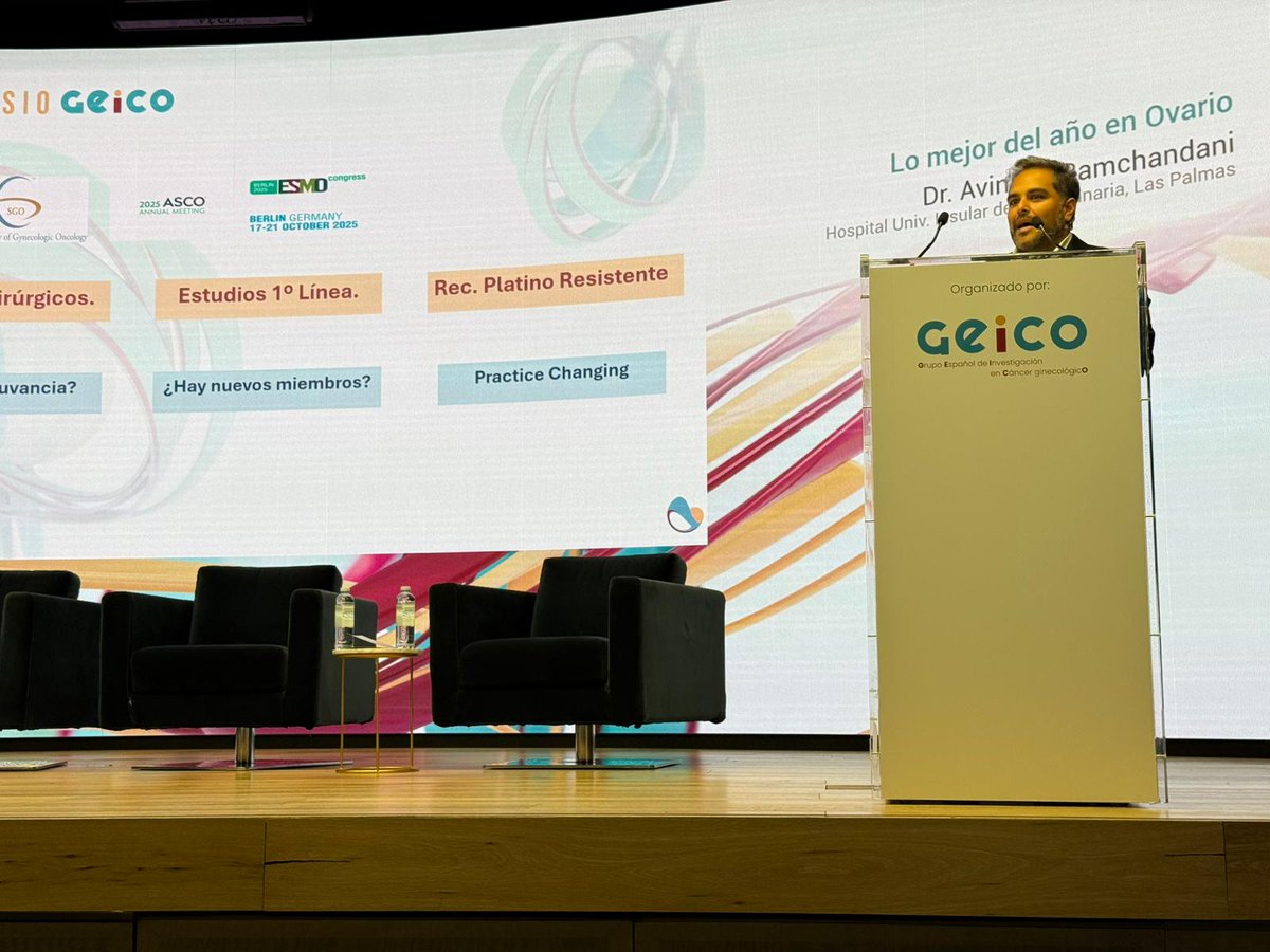 GEICOgroup's tweet photo. Comienza la primera ponencia de la Mesa 1: “Lo mejor del año en ovario” de la mano del Dr. Avinash Ramchandani
#XIISimposioGEICO #GEICO2025 #OncologíaGinecológica #FormaciónMédica #CáncerDeOvario #CáncerDeEndometrio #CáncerDeCérvix #TeamGEICO https://t.co/fzAC2PgsWb