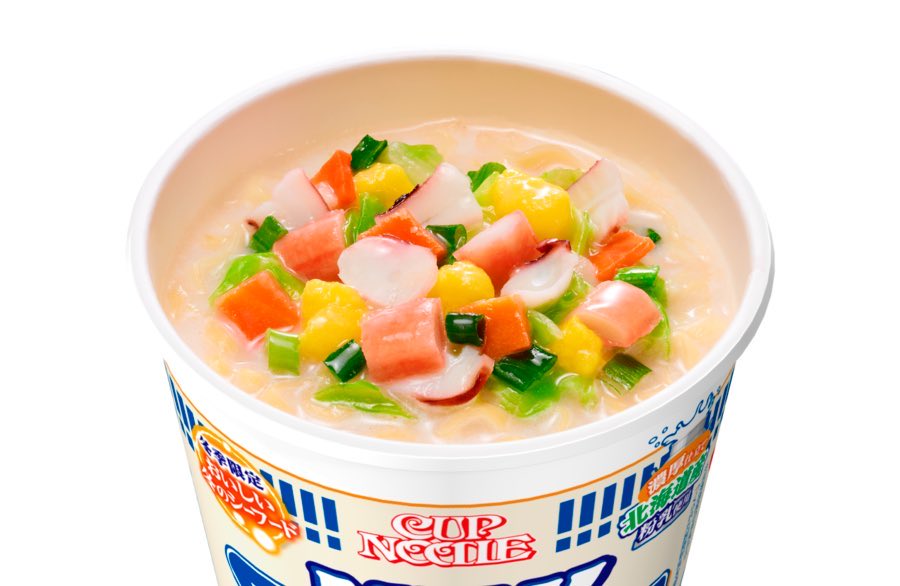 gourmetroad5's tweet image. １２月８日より全国で、魚介と豚骨のうまみをきかせた「シーフードヌードル」のスープに&quot;北海道産&quot; の粉乳を加えた、クリーミーで濃厚な「カップヌードル 冬の濃厚ミルクシーフードヌードル」が新発売されます✨