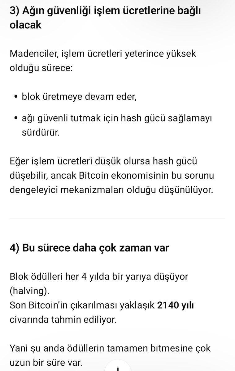 Muci084's tweet image. Yapay zekaya #btc #bitcon Max 21m adet bitcoin ulaşınca ne olacak, diye sordum verilen cevap