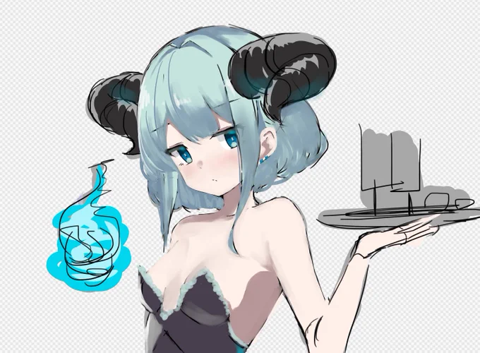 デザインその2。線画書かずにグリグリ塗っていってます。