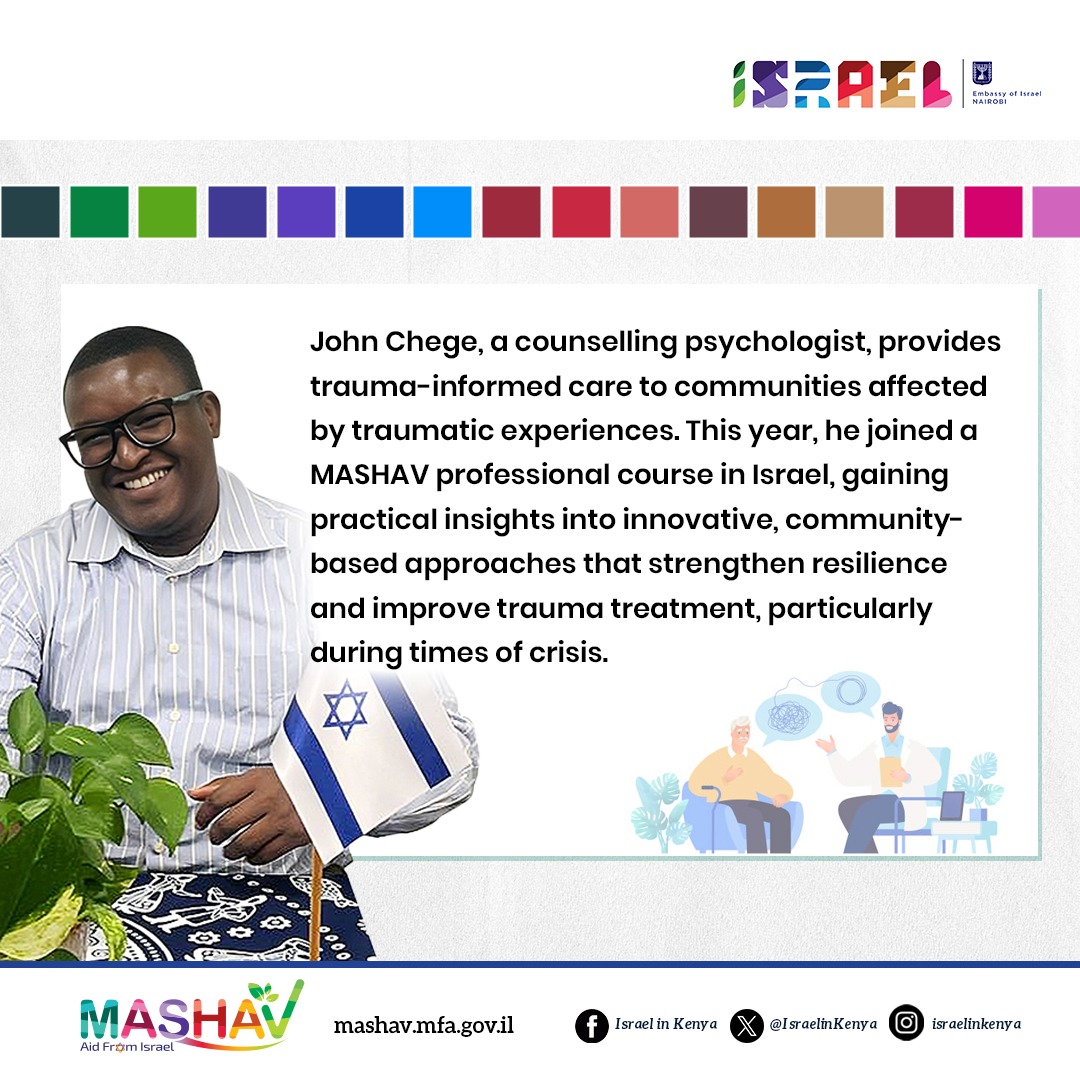 IsraelinKenya's tweet image. Yet another successful  @MASHAVisrael story of John Chege who joined the professional&apos;s in-service training in #Israel, gaining practical insights.