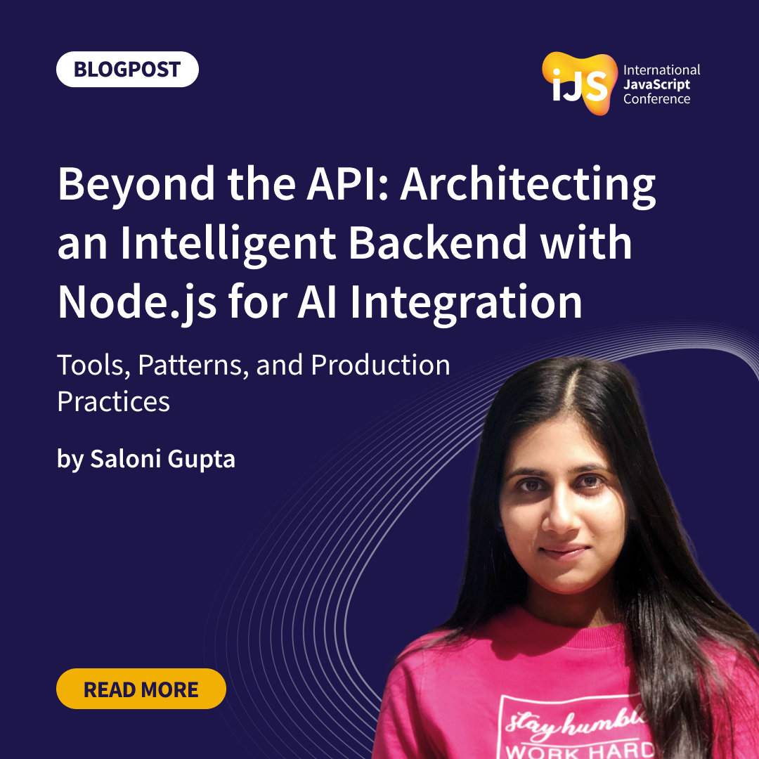 JavaScriptCon's tweet image. 🚀 New on JavaScript Magazine!
Want to take your backend from “AI-enabled” to AI-intelligent?

In her latest article, Saloni Gupta breaks down how to architect a production-ready Node.js backend built for AI integration — scalable, performant, and ready for real-world workloads.…