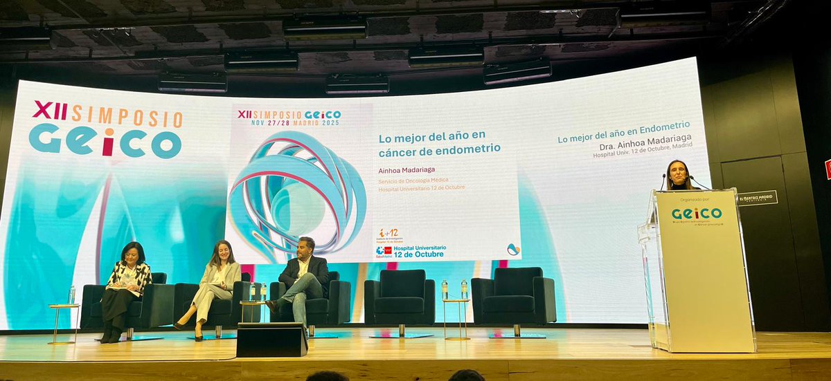 GEICOgroup's tweet photo. Continua la primera sesión del Simposio GEICO con
“Lo mejor del año en endometrio” por la Dra. Ainhoa Madariaga
#XIISimposioGEICO #GEICO2025 #OncologíaGinecológica #FormaciónMédica #CáncerDeOvario #CáncerDeEndometrio #CáncerDeCérvix #TeamGEICO https://t.co/kbq7lJbRER