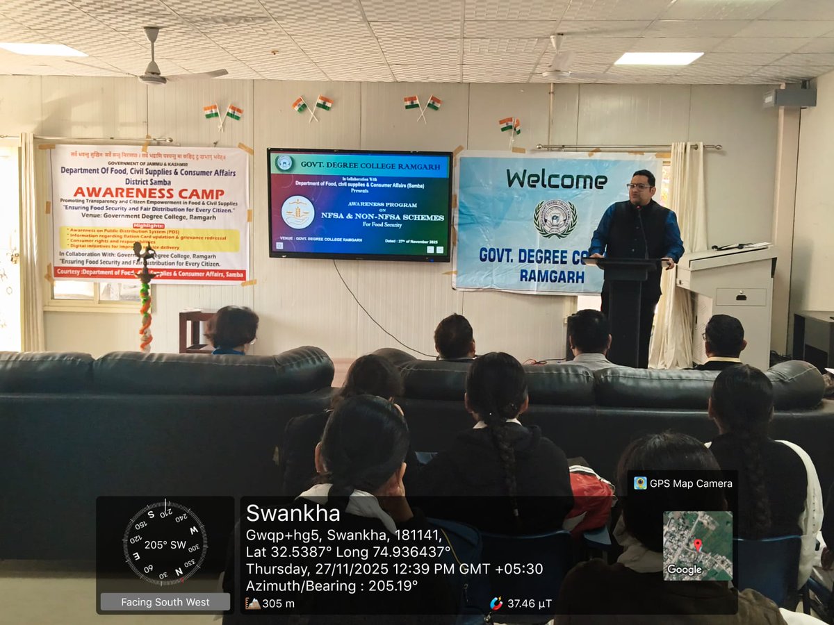 diosamba1's tweet image. Strengthening consumer awareness at the grassroots — FCS&amp;amp;CA Samba conducts an interactive programme at GDC Ramgarh to empower young voices. @diprjk @SudanAyushi @ddnews_jammu @AkashvaniAIR