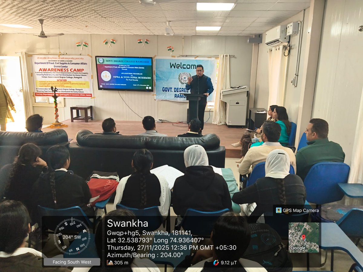 diosamba1's tweet image. Strengthening consumer awareness at the grassroots — FCS&amp;amp;CA Samba conducts an interactive programme at GDC Ramgarh to empower young voices. @diprjk @SudanAyushi @ddnews_jammu @AkashvaniAIR