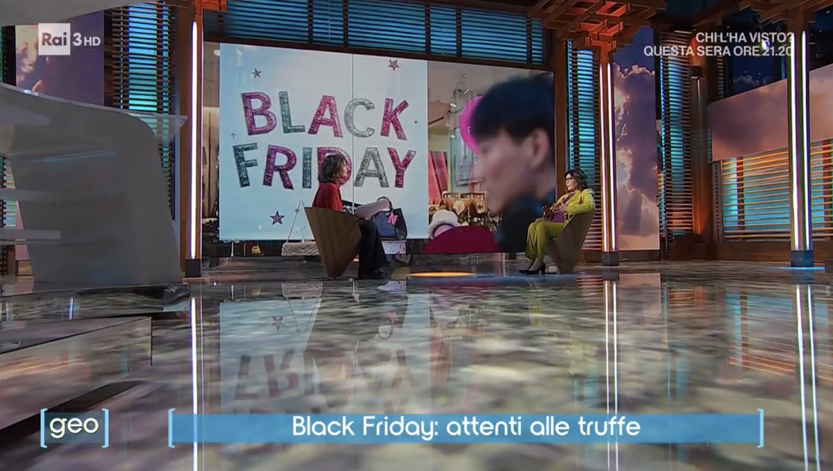 Black Friday: la Presidente Adoc Anna Rea è stata ospite di Geo su Rai 3 per parlare di come sopravvivere alla "pioggia" di offerte del Black Friday e del Cyber Monday senza cadere nelle reti dei truffatori
📷Rivedi la puntata qui: shorturl.at/aT6qq