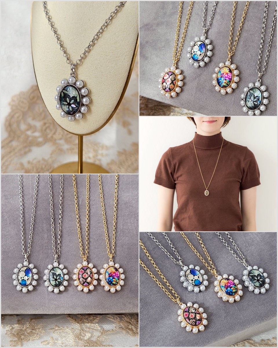 Ayuオリジナルネックレス Ayuプロデュース螺鈿アートアクセサリーのオーバルネックレスに新しい