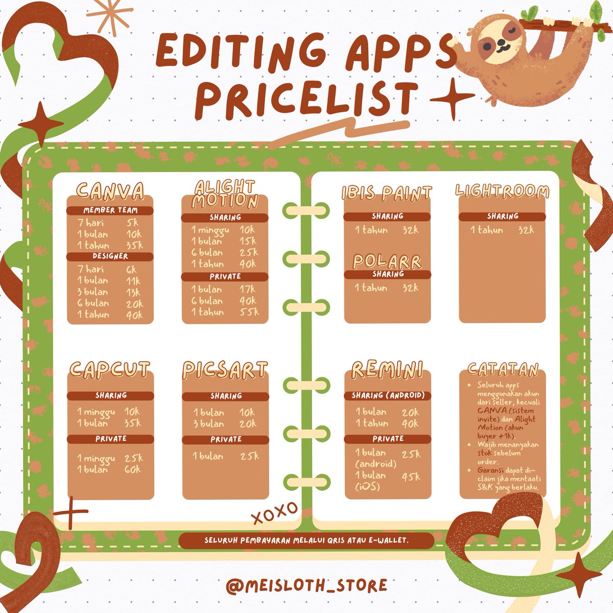 meisloth • apk premium murah 🍀🦥 tweet media