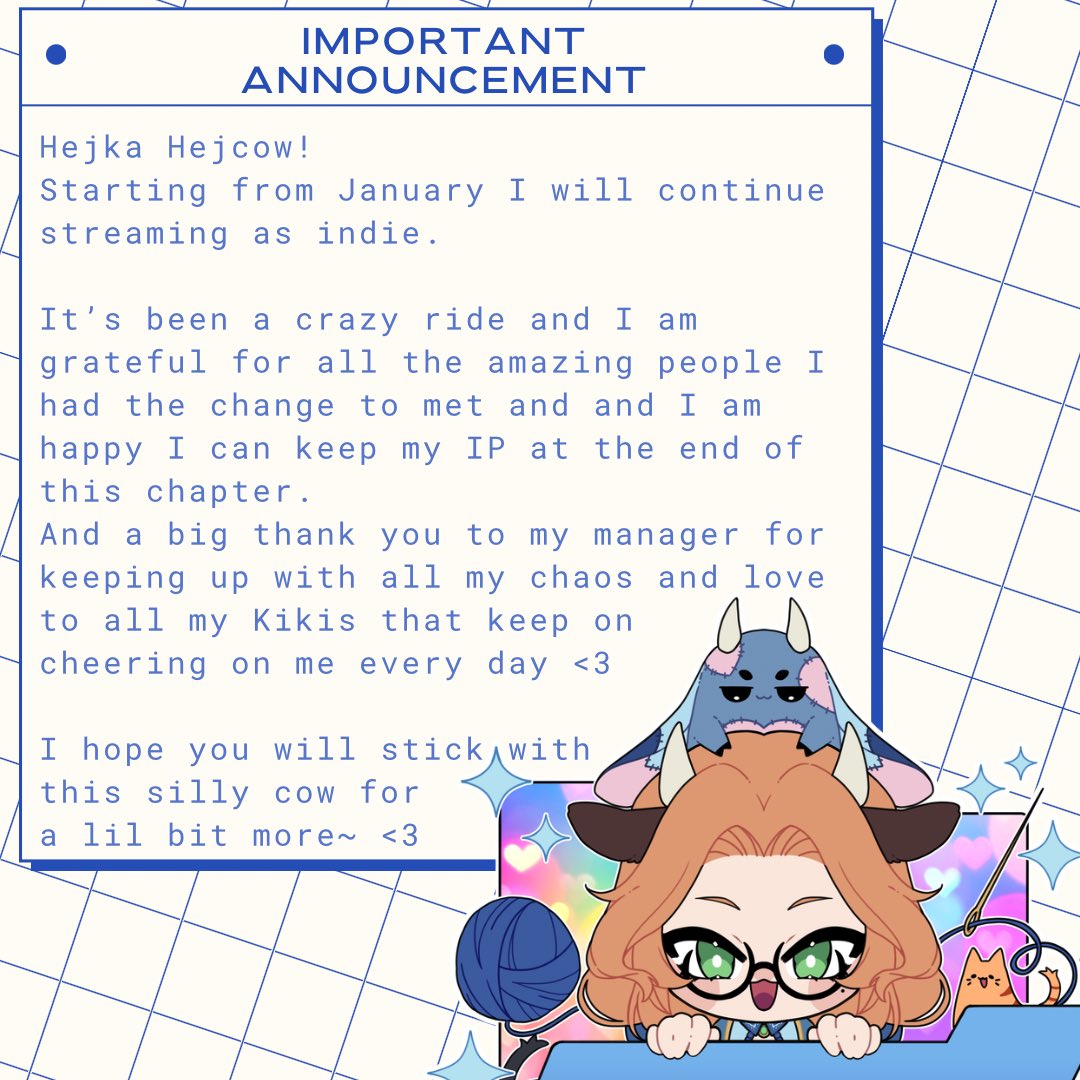 AlicjaDaLontano's tweet image. [ Announcement ]
Starting from January I will be indie.
Writing some more in the pic

I am so sorry this happens while I am on break but everything overlapped like this ;-;)

Muuch love to my Kikis and my Brave family 🩵🫶✨