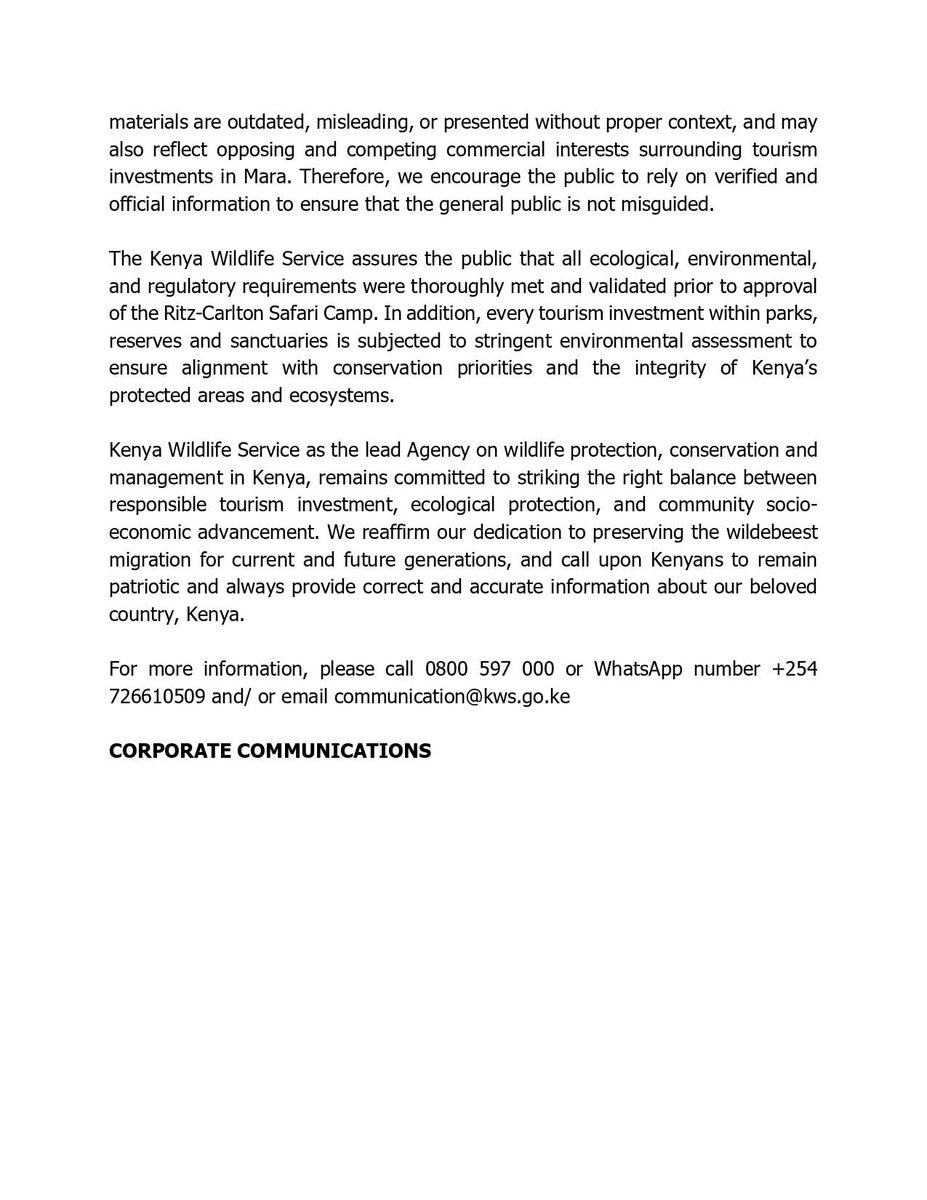 ekbiwott's tweet photo. STATEMENT ON CLAIMS OF WILDEBEEST MIGRATION BLOCKAGE IN THE MAASAI MARA NATIONAL RESERVE @Kaikainaipaa https://t.co/jVgPTQLlEu
