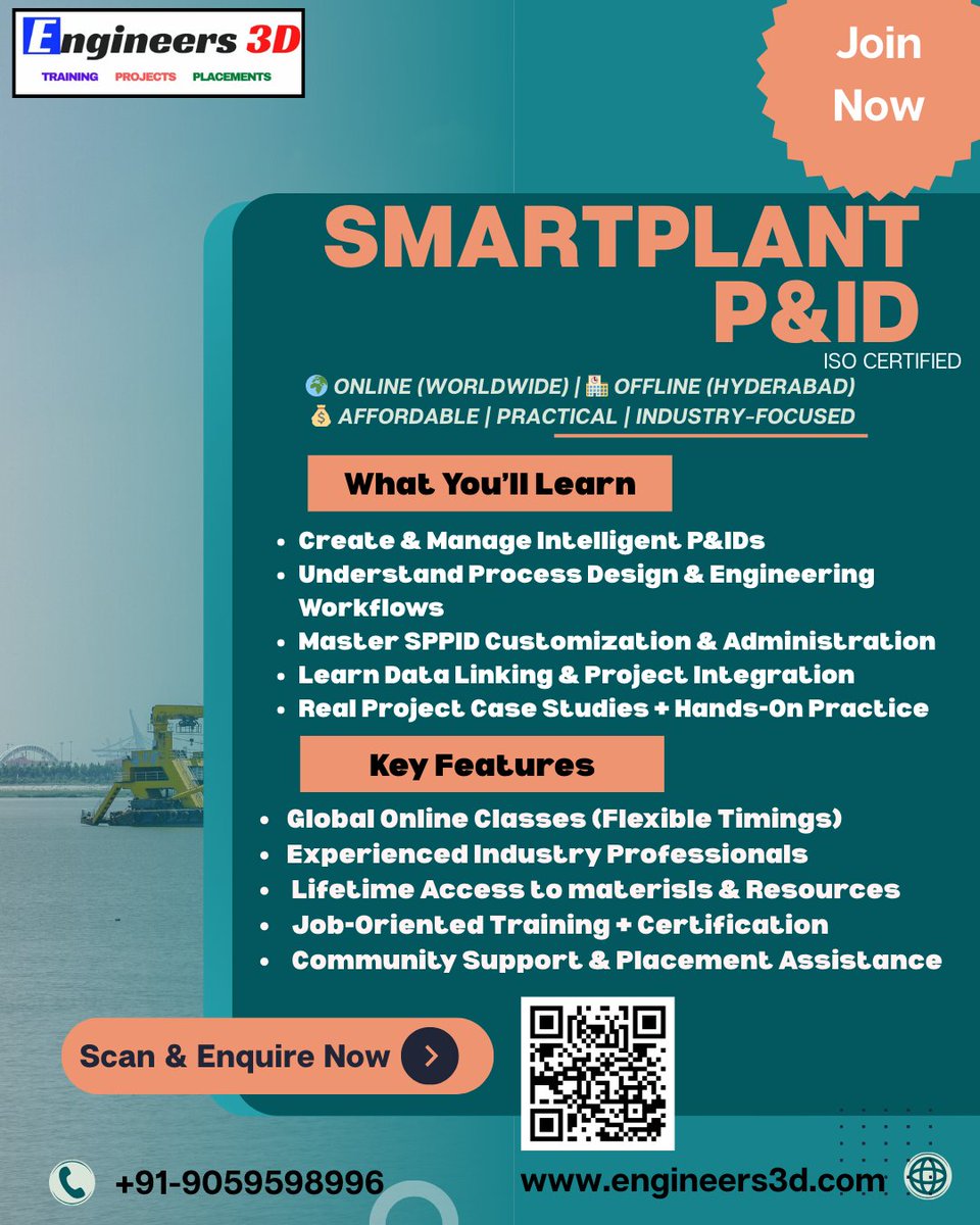 Engineers3d's tweet image. For enquiry click the link - forms.gle/ykiuPnhyejSurH…
Master Process Engineering with SmartPlant P&amp;amp;ID (SPPID)! Learn to design, manage &amp;amp; automate intelligent P&amp;amp;IDs with Engineers3D,Enroll now and elevate your engineering career! 🔧

#SmartPlantPID #ProcessEngineering #Engineers3D