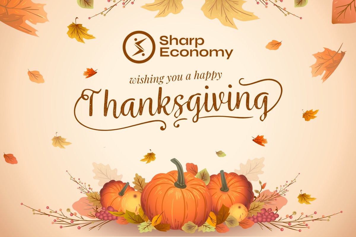 SharpEconomy's tweet photo. Happy #Thanksgiving, Sharp fam! 🦃✨
Grateful for every holder, builder, and voice shaping the Sharp Economy.
#Staythankful, #staysharp.
#SharpEconomy #SHARP #SharpToken $SHARP #Thanksgiving #Thanksgiving2025 #ThanksgivingDay #ThanksgivingEve https://t.co/DqMOfIAloM