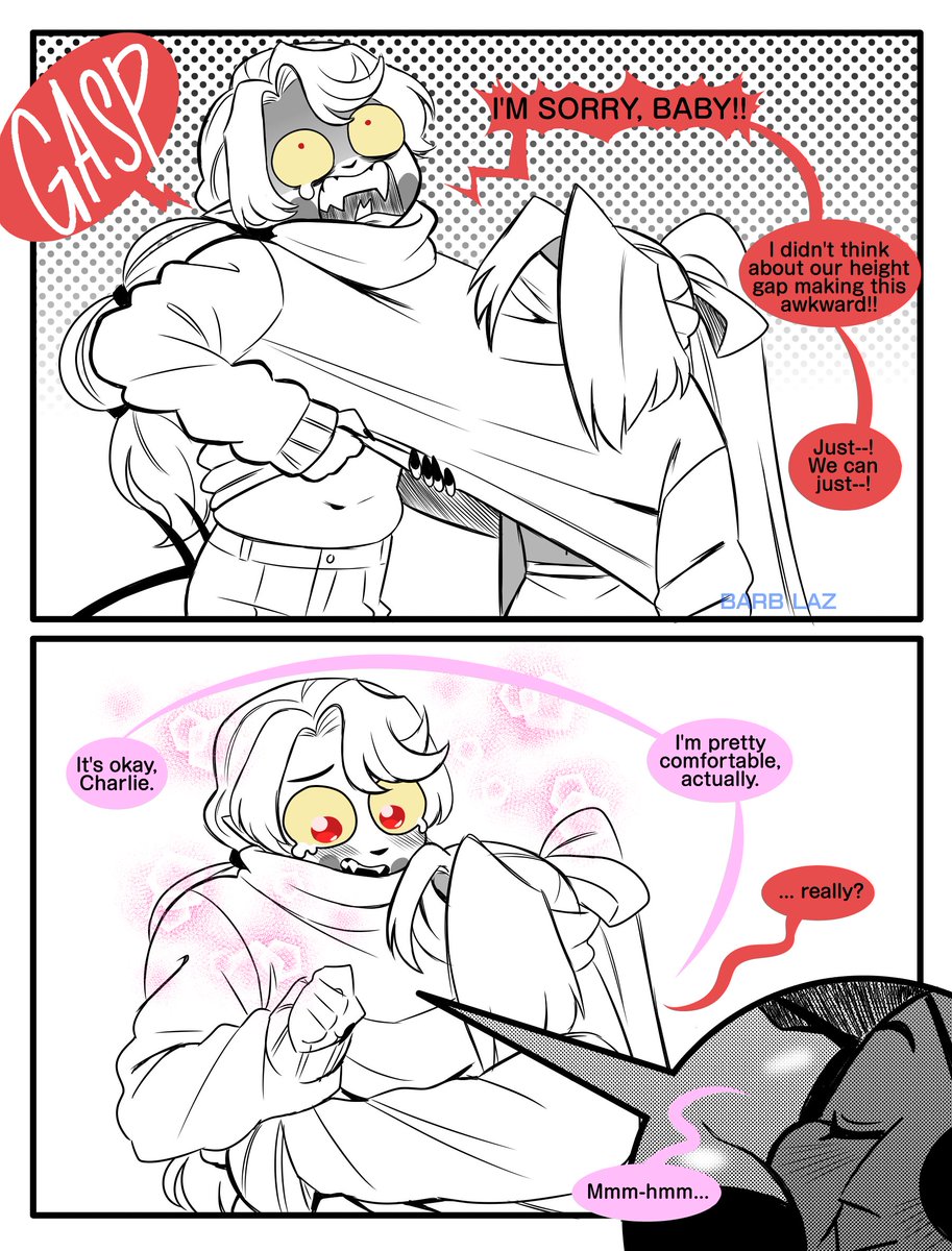 LazuliBarbara's tweet image. They proceeded to round up the hotel staff and residents to unwrap presents looking like that
#hazbinhotel #chaggie #chaggi