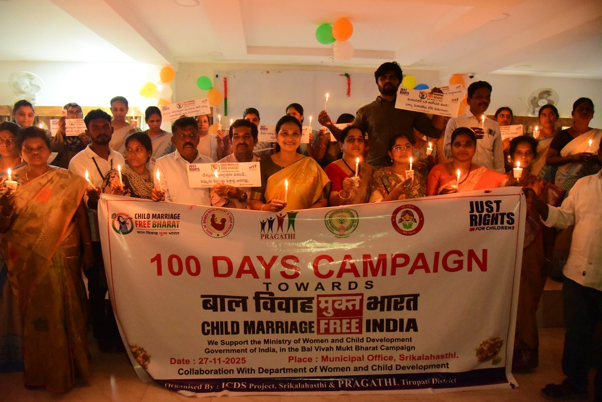 PragathiTpt's tweet photo. Child marriage free India campaign in Tirupati district..#BalVivahMuktBharat #100DaysCampaign.* https://t.co/j8LUx7QLJV