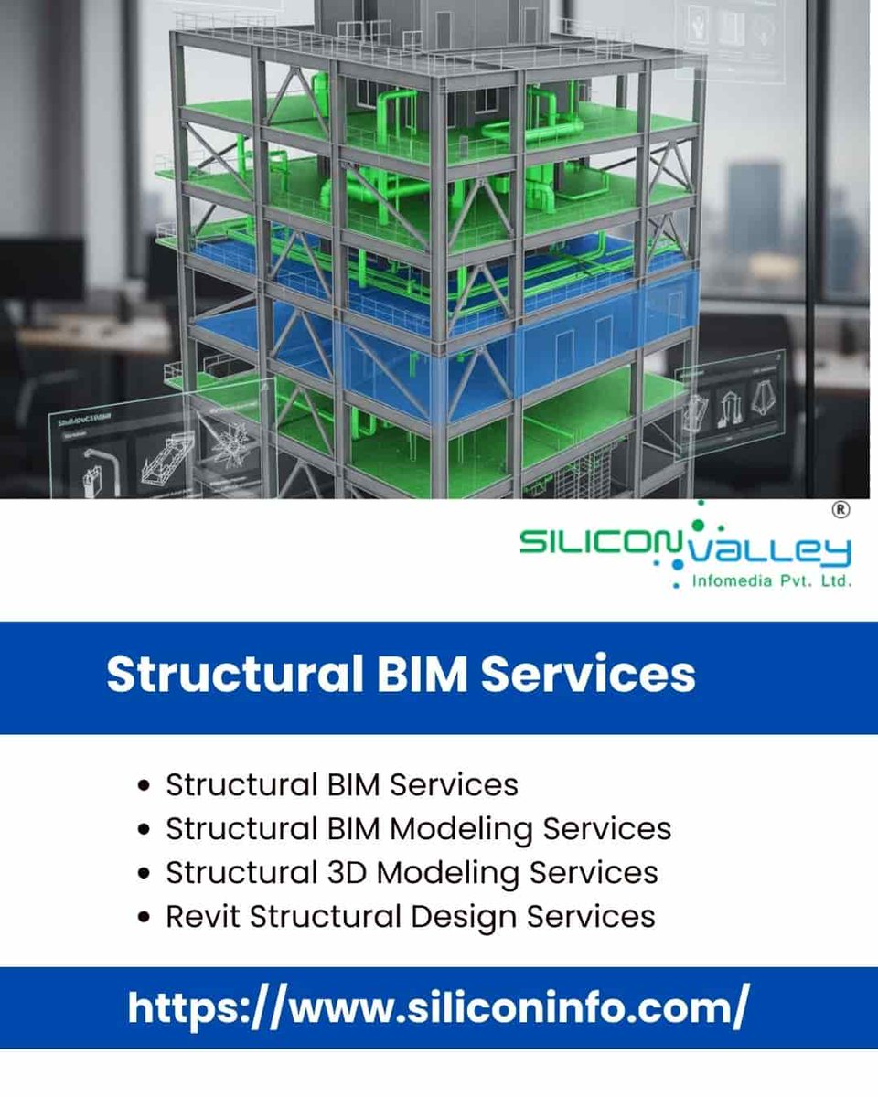 silicon_ltd's tweet image. 20+ years of trusted Structural BIM Services worldwide. 🏗️🌍
Plus strong Web, NodeJS &amp;amp; AngularJS Development for digital growth. 💻⚡
Smart BIM &amp;amp; 3D modeling for accuracy and clash-free projects. 📐🚀 #structuralbimservice

For More Information:
siliconinfo.com/building-infor…