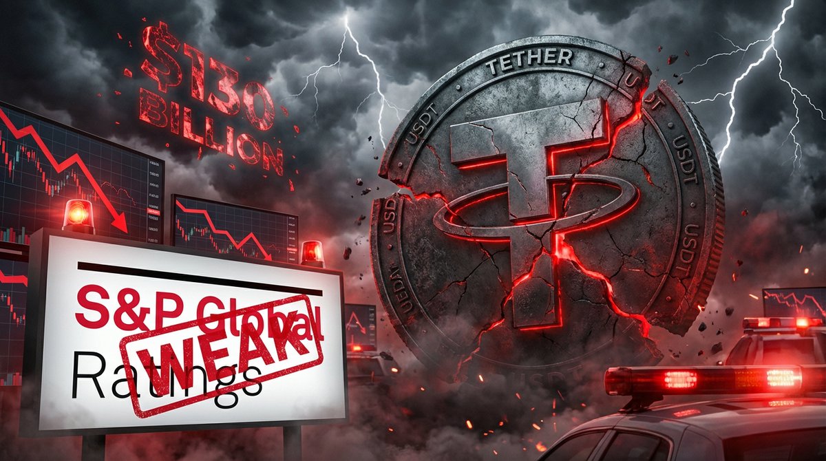 Rushil_CV's tweet photo. S&amp;P just downgraded Tether to "WEAK" (lowest rating possible) saying it can't maintain its $1 peg 💀 that's $130 BILLION in crypto potentially at risk. if USDT breaks, the entire crypto market is cooked https://t.co/3iiB6A3tji