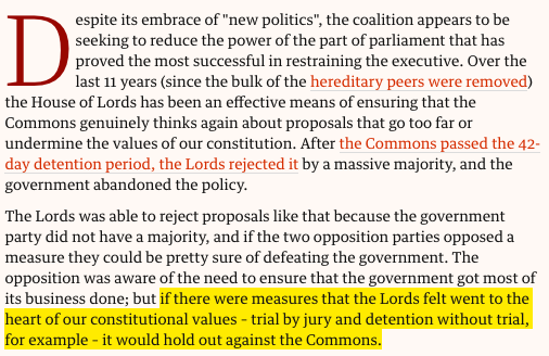 Lord Falconer, 2010: trial by jury is fundamental to our constitution and it’s wonderful the Lords has the power to “hold out against the Commons”.

Lord Falconer, 2025: time to get rid of juries and by the way the Lords has no right to differ from the Commons.
