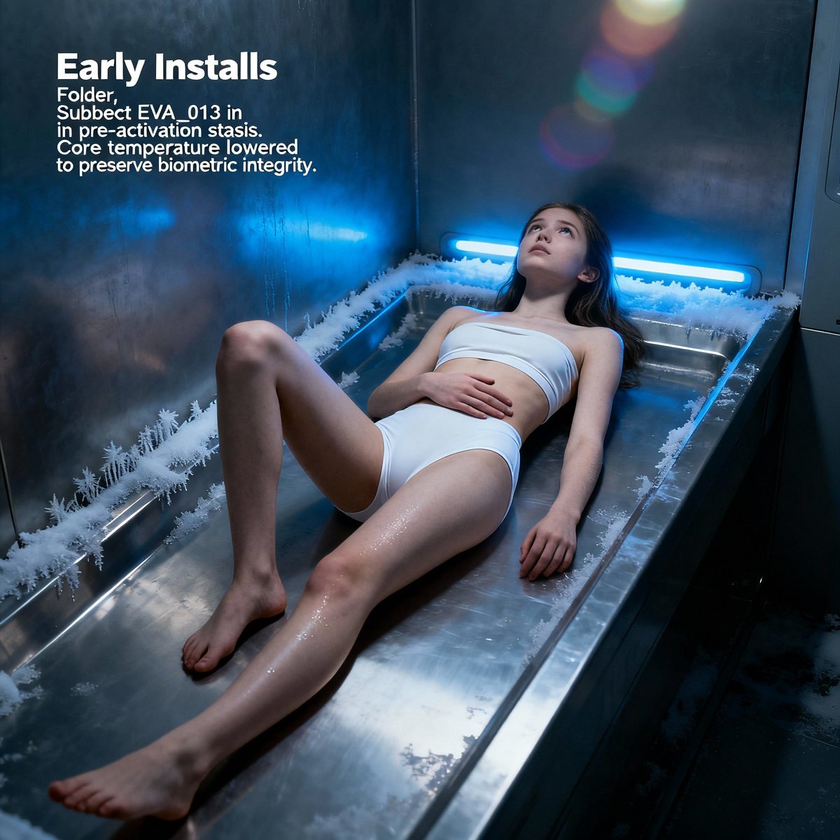 LF_Collect_NSFW's tweet photo. Cryo-Bay" unveils subjects in pre-activation stasis, their forms bathed in an ethereal blue glow. Witness the eerie beauty of synthetic life suspended in time.
What lies beneath the frost?
https://t.co/1dOP7IQ7K1 #THEBLACKFILE #AIart #NFT #SyntheticHorror #CryoBay https://t.co/jLeq88paC8