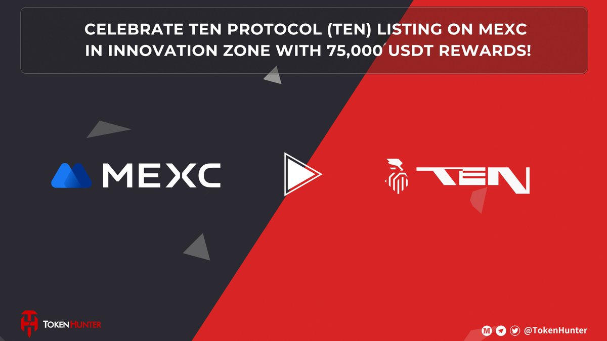 _TokenHunter's tweet image. ✨ CELEBRATE TEN PROTOCOL (TEN) LISTING ON MEXC IN INNOVATION ZONE WITH 75,000 USDT REWARDS!

🚀 Big news! @MEXC_Official x @TenProtocol are celebrating the TEN listing with a massive 75,000 USDT Airdrop+ Event — now LIVE! Perfect opportunity for #investors 👀

🎁 TEN Protocol…