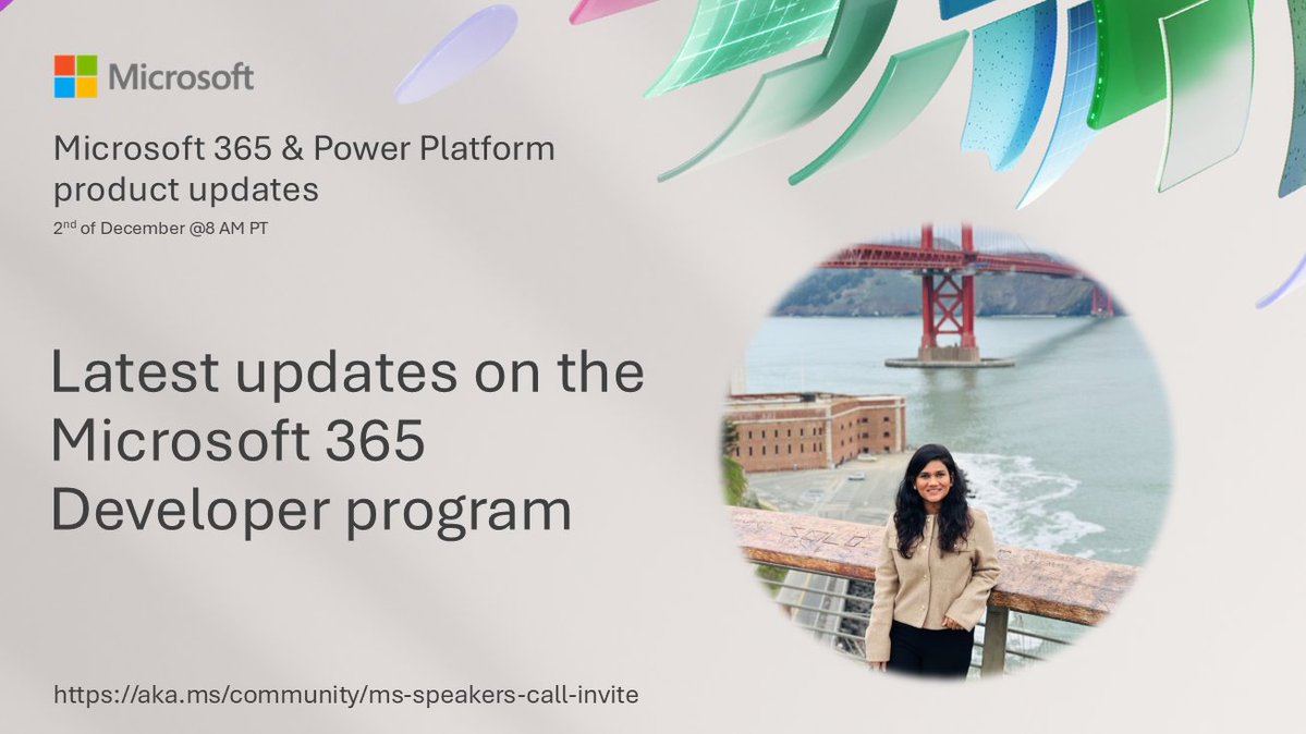 m365pnp's tweet image. 📆 Latest updates on the Microsoft 365 Developer program

• Live demo in product updates call on 2nd of December 8 AM PT
• Presented by Eeti Agarwal (Microsoft) 👏
• Everyone is welcome!

👋 Get the invite → aka.ms/community/ms-s…

#Microsoft365 #PowerPlatform #Copilot