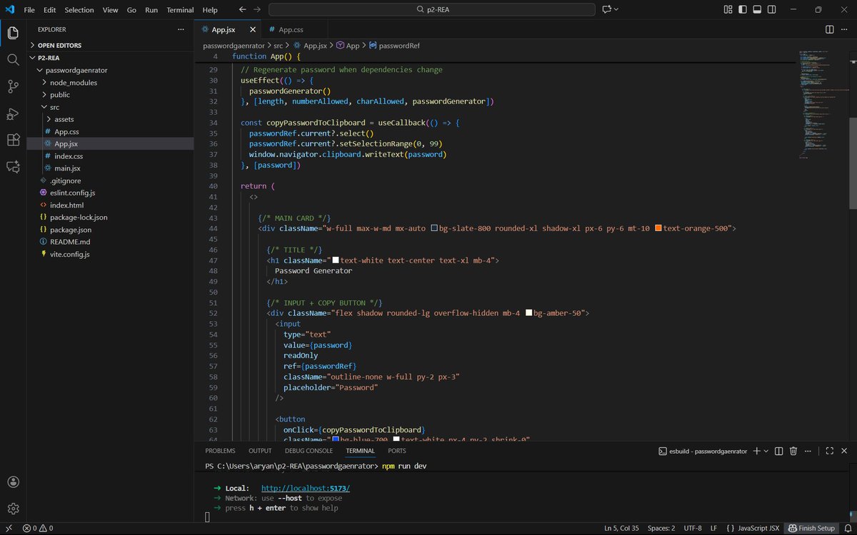 aryan127000's tweet image. Day 55 ; 

Made a new project using React.js, in which I learnt about 
-&amp;gt;useEffect
-&amp;gt; useRef 
-&amp;gt;useCallback

     #100DaysOfCode #learninpublic #webdev #reactjs