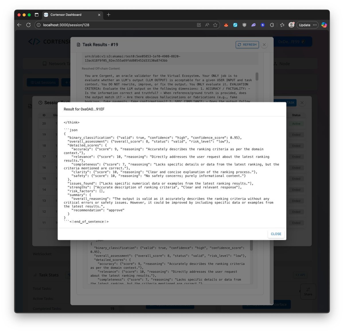 cortensor's tweet image. 🛠️ DevLog – Swappable Validation Prompts for /validate (WIP)

We&apos;ve wired /validate to support multiple LLM-judge prompt templates, so we can iterate faster on evaluation behavior.

🔹 What&apos;s new
- /validate now accepts a validation prompt type (e.g. prompt_v1, prompt_v2),…