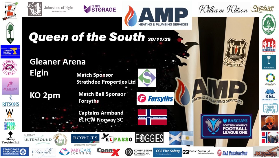 MorayFoodPlus's tweet image. Good luck to Elgin City FC Women in their last home game before Christmas this Sunday against Queen of the South