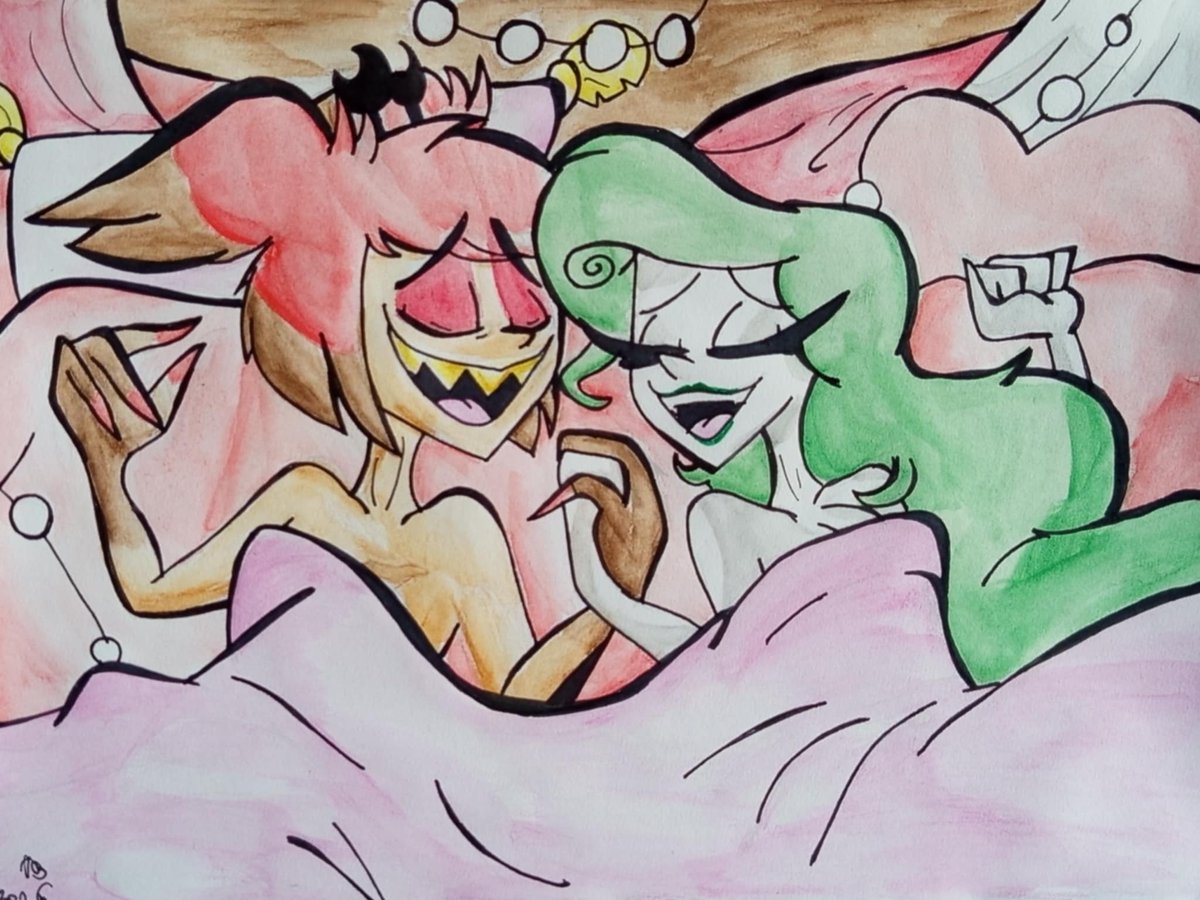 Bogit0717's tweet image. Redrew the scene with Charlie and Vaggie

#hazbinhotel #hazbinhotelfanart #alastor #hellaversoc #ocxcannon