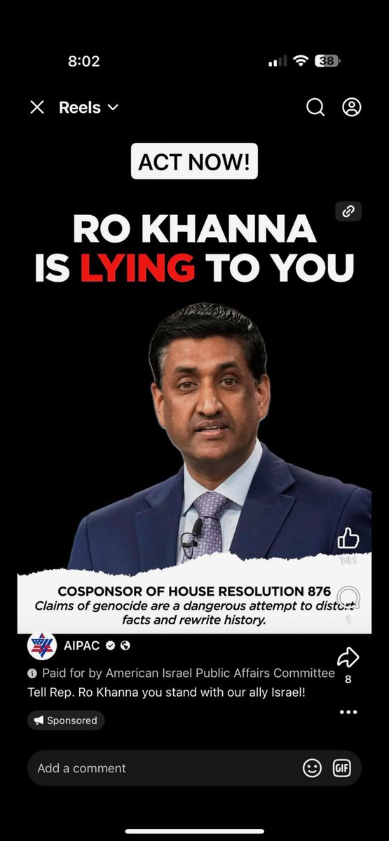 AIPAC is spending in my district.
They are asking people to disbelieve what they saw with their own eyes. Politicians who cave to special interests on Gaza won't stand up against DC corruption or for working Americans. This is a moral test for anyone who wants to lead our party.