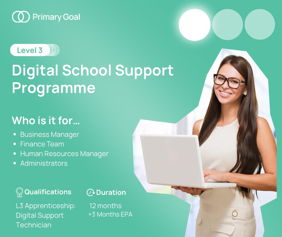 PrimaryGoalLtd's tweet image. Enrol on our Digital School Support Programme now! No time to lose! 

Use the link below for more information! 
eu1.hubs.ly/H0pZSjM0

#TeacherTraining #Teachingandlearning #SchoolStaff #supportrole #schoolsupport #supportstaff #Digitalupskill
